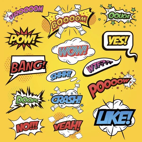 Comics speech and exclamations — Stock Vector