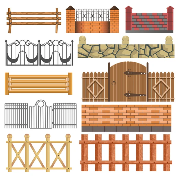 Conjunto de design de vedação diferente de madeira — Vetor de Stock