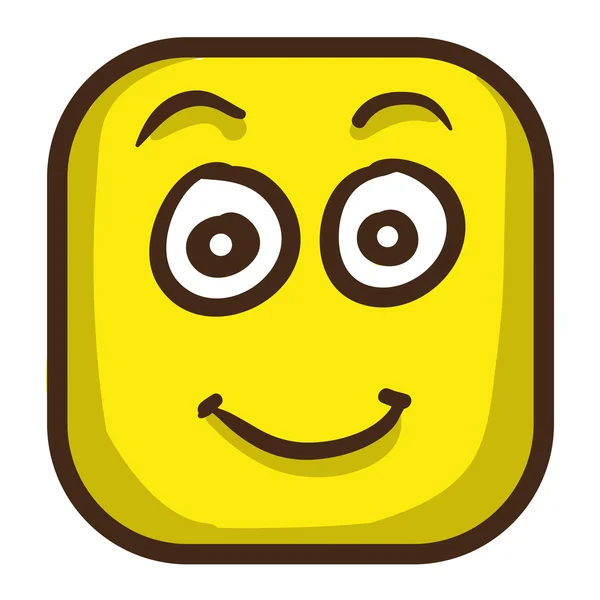 Quadrato emoji piatto — Vettoriale Stock