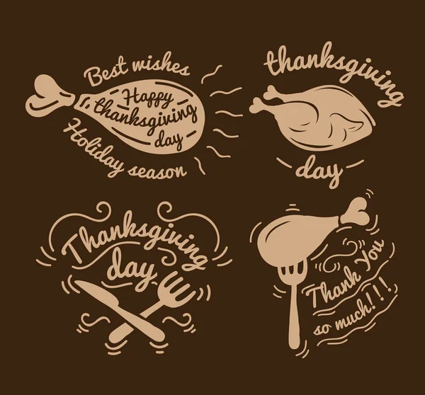 Set etiketten op Thanksgiving Day. — Stockvector