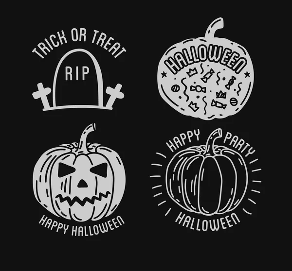 Coleção de design Halloween feliz —  Vetores de Stock