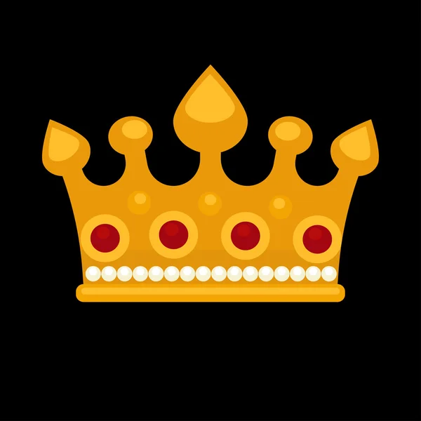 Corona de oro icono plano — Vector de stock