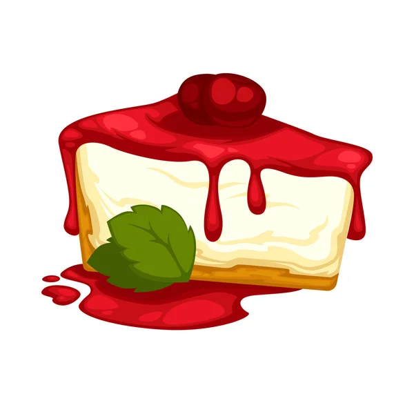 Bucată de tort delicios — Vector de stoc