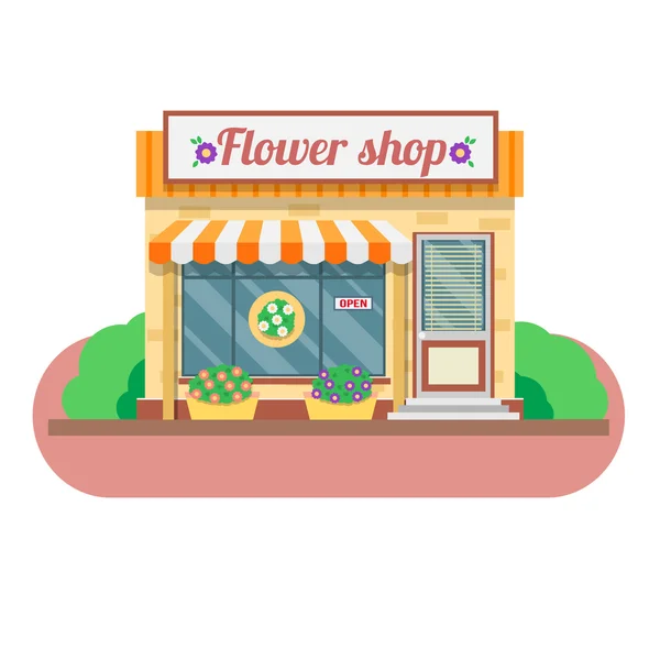 Floristería fachada — Vector de stock