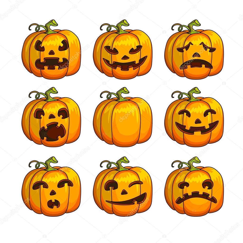 Halloween scary pumpkin icons