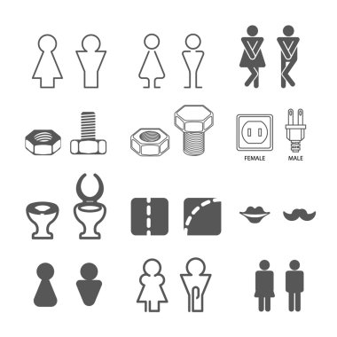 tuvalet için erkek ve kadın simgeler