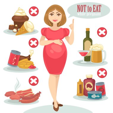 forbidden food for pregnant woman clipart