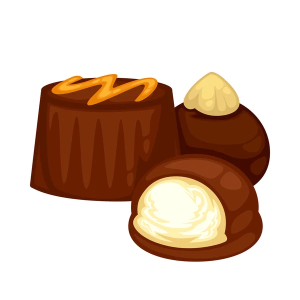 Bonbons au chocolat doux — Image vectorielle