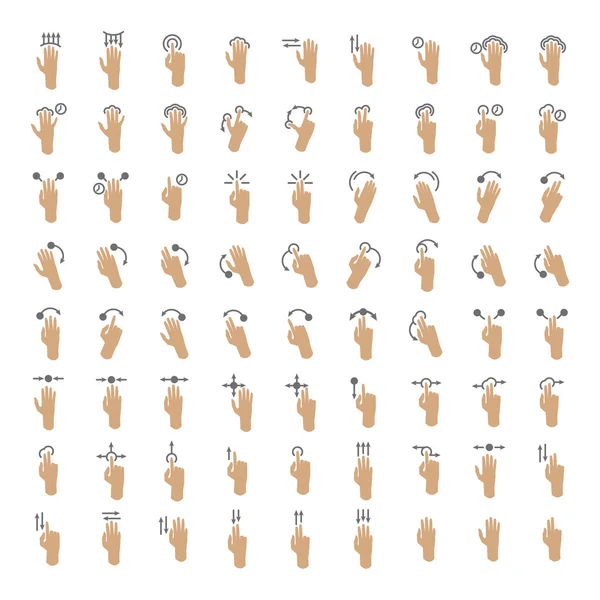 Gestes de la main pour écran tactile . — Image vectorielle