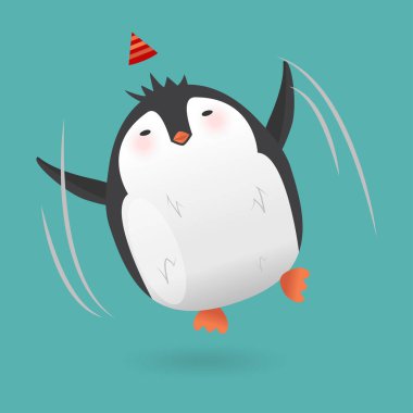 Penguen karakteri şapka ile