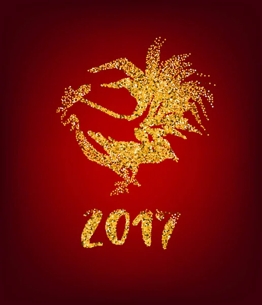 New Year of Golden rooster — Stock Vector