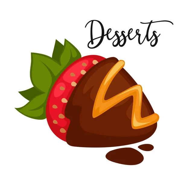 Délicieux dessert sucré aux fraises — Image vectorielle