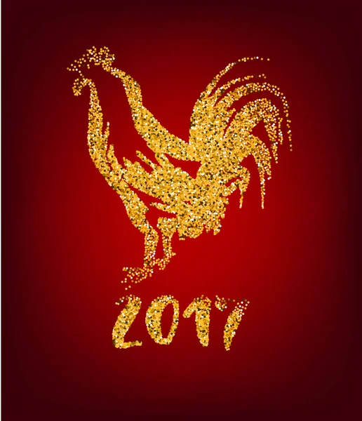 Año Nuevo del Gallo de Oro — Vector de stock