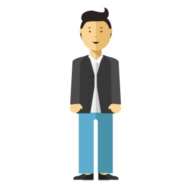 zarif genç adam bir çizgi film karakteri 