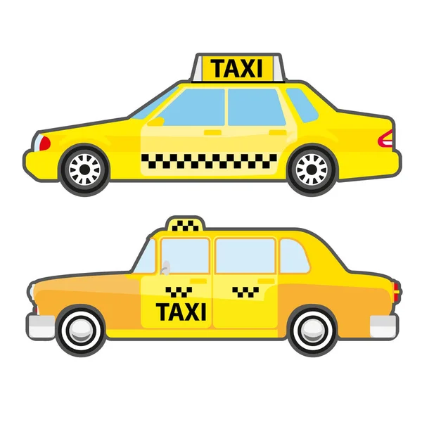 Dos viejos taxis amarillos — Vector de stock