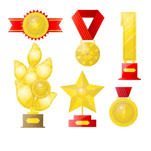 Set de premios de oro — Vector de stock