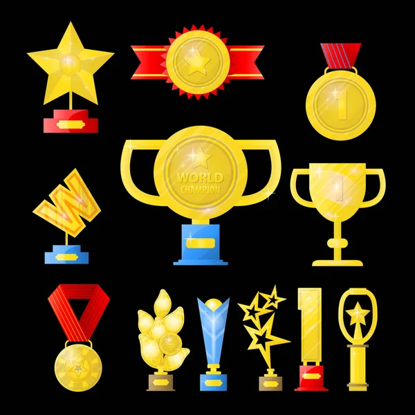 Set de premios de oro — Vector de stock