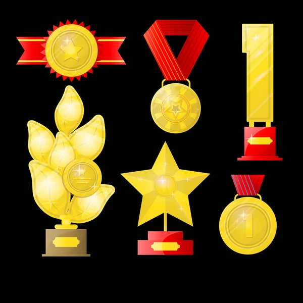 Set de premios de oro — Vector de stock