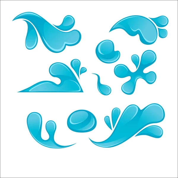 Set de gotas de agua azul — Vector de stock