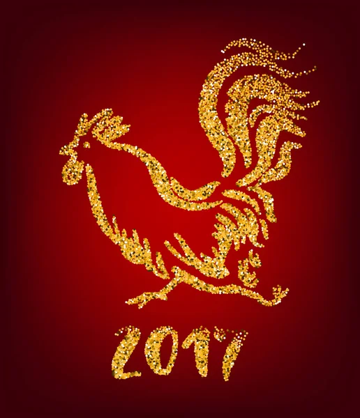 Neues Jahr des goldenen Hahns — Stockvektor