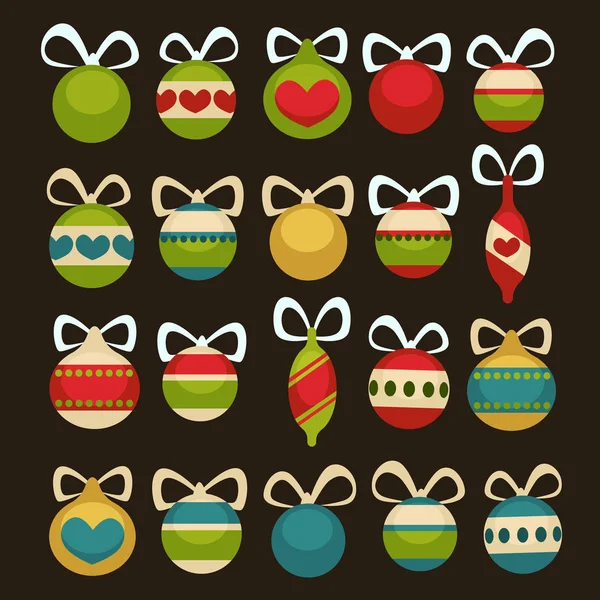 Christmas balls set — Stock Vector