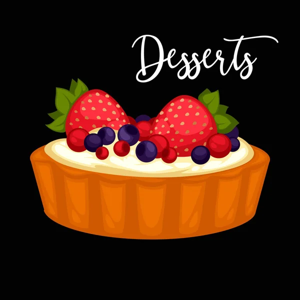 Delicioso postre dulce — Vector de stock