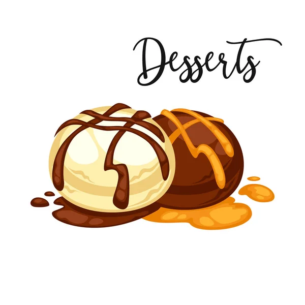 Lahodný sladký čokoládový dezert — Stockový vektor