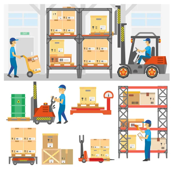 Zestaw usługi logistyczne i dostawy — Wektor stockowy
