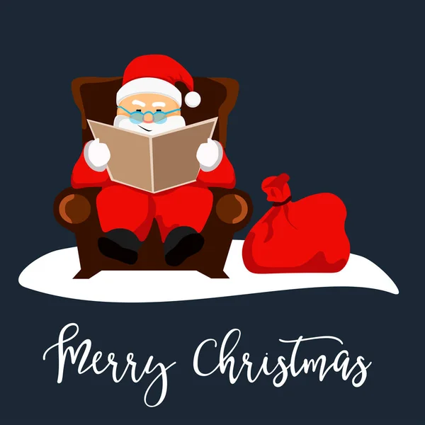 Babbo Natale libro di lettura — Vettoriale Stock