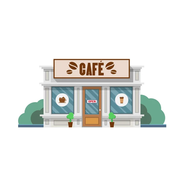 Exterior de Cafetería — Vector de stock