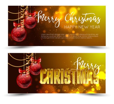 Christmas greeting banners clipart