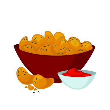 Soslu kızarmış tavuk nugget.
