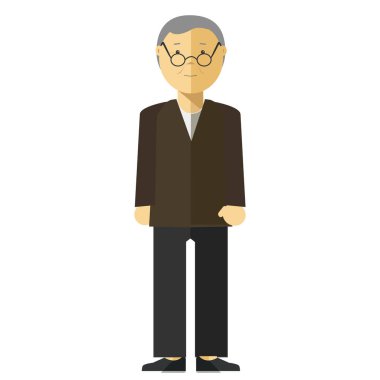 Çizgi film karakteri yaşlı erkek kişinin 