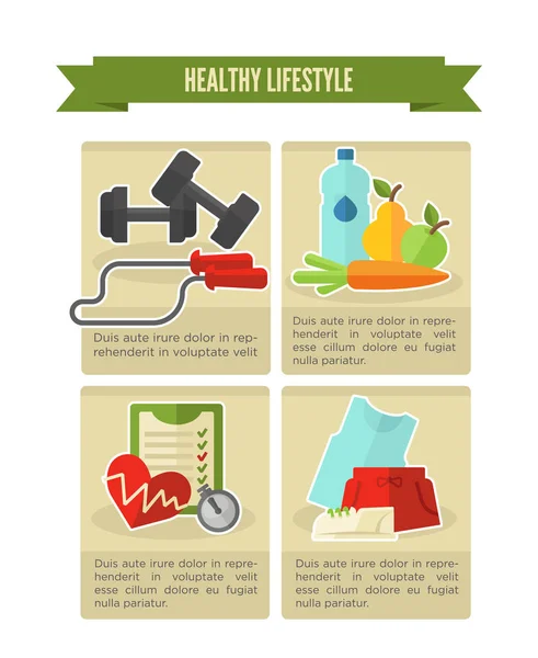 Conjunto de símbolos de estilo de vida saudável —  Vetores de Stock
