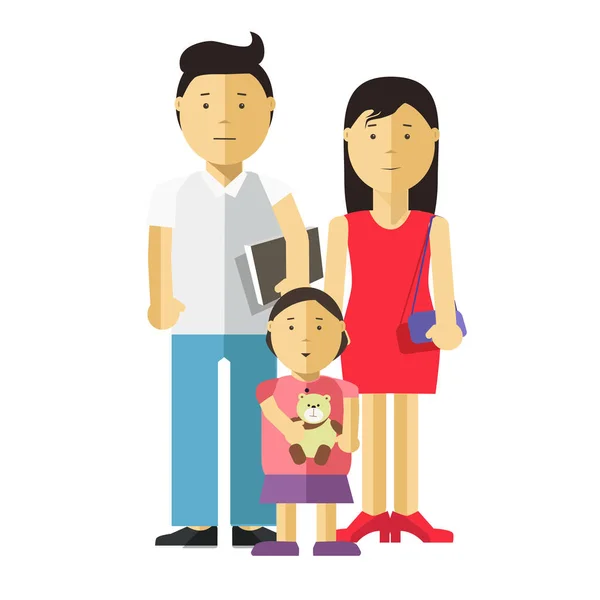 Personaggi dei cartoni animati di famiglia felice — Vettoriale Stock