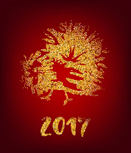 New Year of Golden rooster — Stock Vector