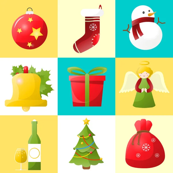 Atributos de Navidad conjunto — Vector de stock