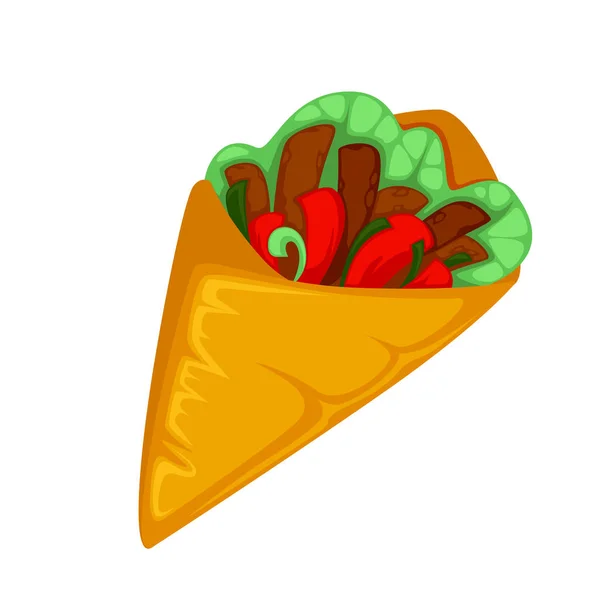 美味的墨西哥玉米煎饼卷 — 图库矢量图片