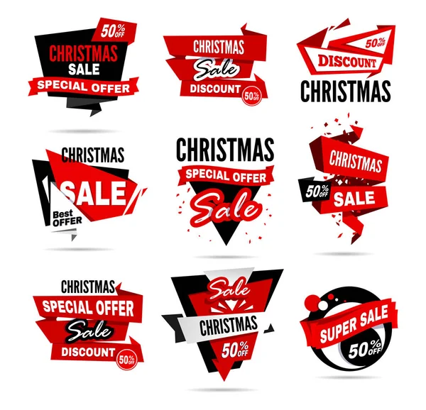 Christmas sale banner set — Stock Vector