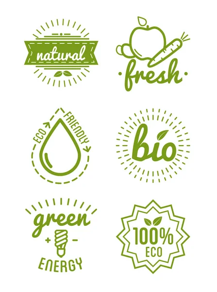 Set of organic food labels — Stock Vector