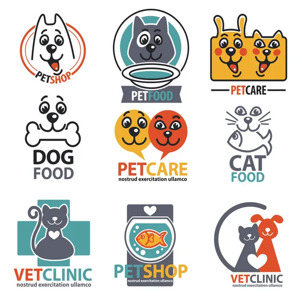 Set of animal labels and stickers — Stock Vector