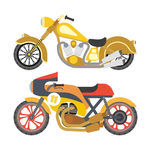 Motocicletas modernas de color — Vector de stock