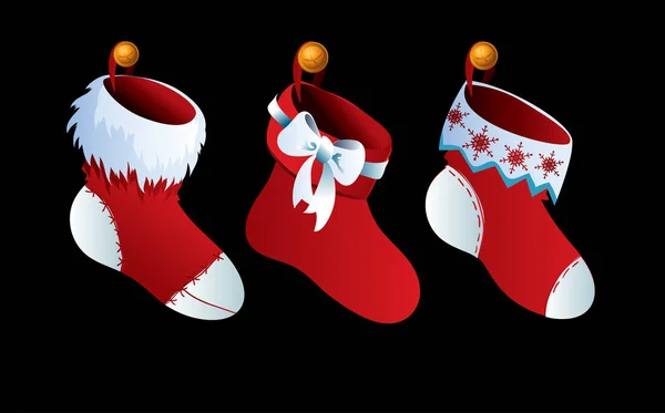 Ensemble de chaussettes de Noël — Image vectorielle