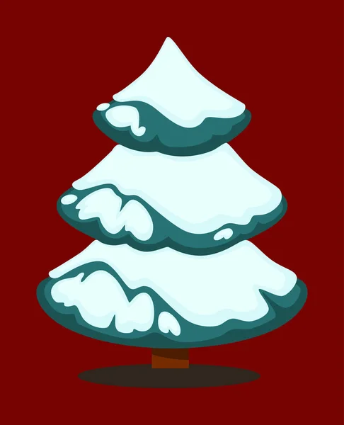 Arbre de Noël avec neige — Image vectorielle