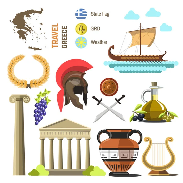 Ελλάδα Ταξίδια συλλογή — Διανυσματικό Αρχείο