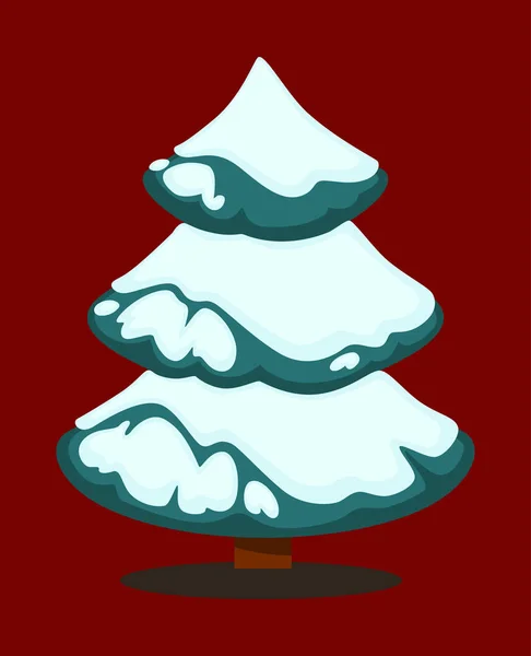 Kerstboom met sneeuw — Stockvector