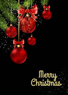 Noel topları tebrik kartı