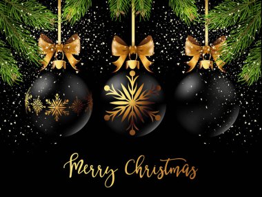 Noel topları tebrik kartı