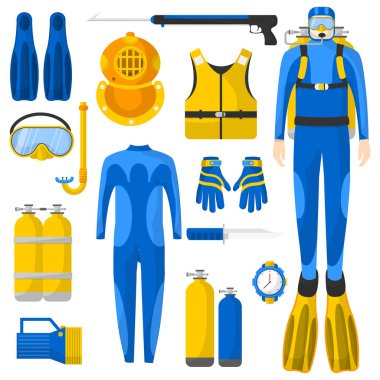 set of Diving equipment clipart