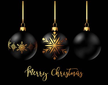 Christmas balls greeting card clipart